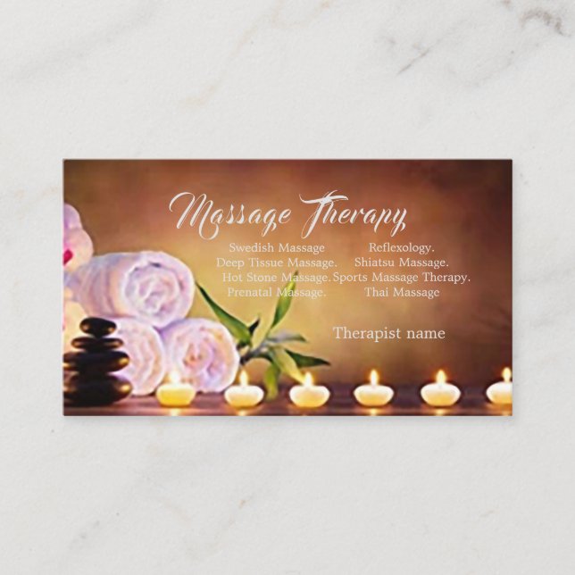 Massage Therapy /Candles Business Card (Front)