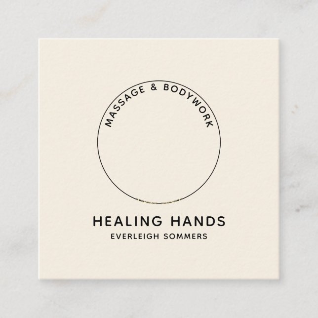 Massage Therapy Classic Cream Business Card (Front)