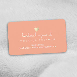 Massage therapy (custom profession) peach business card