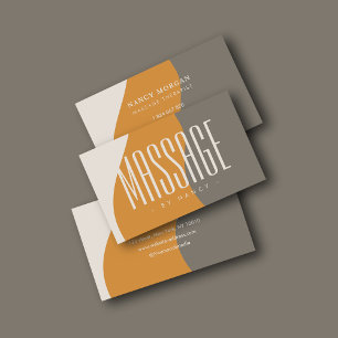 Massage Therapy Earth Tones Rustic Business Card