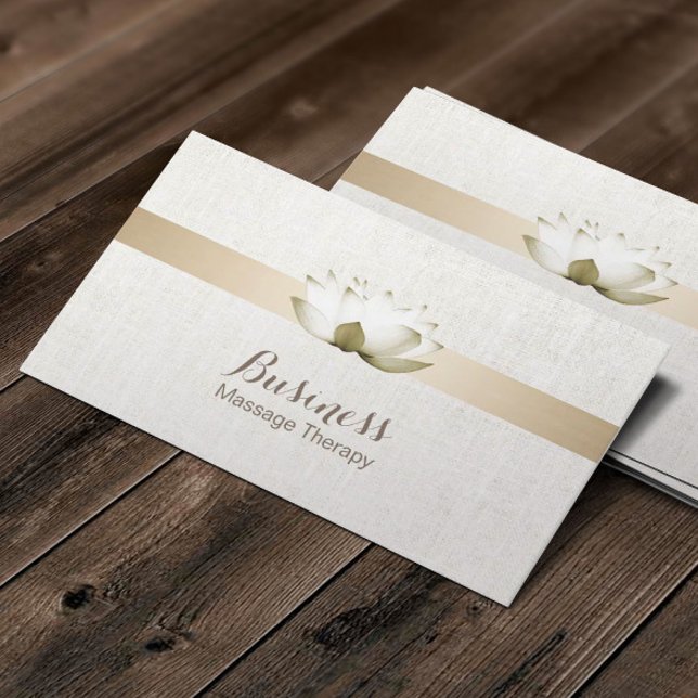 Massage Therapy Elegant Lotus Flowers Salon Spa Business Card (Creator Uploaded)
