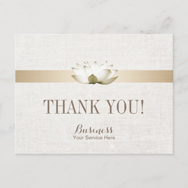 Massage Therapy Elegant Lotus Salon SPA Thank You Postcard (Front)