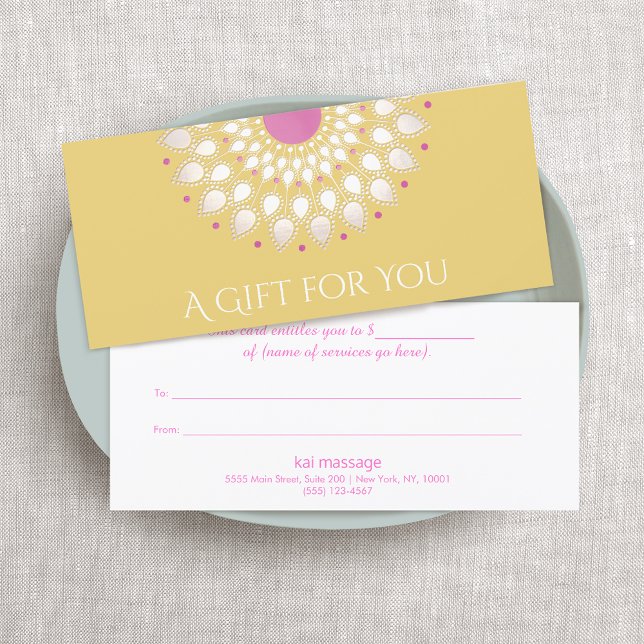  Massage Therapy Gift Certificate Lotus Flower  (Creator Uploaded)