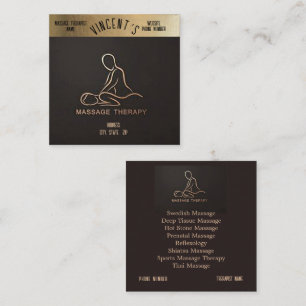 Massage Therapy Gold & Black Business Card