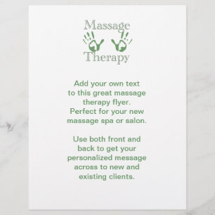 Massage therapy hand prints flyer