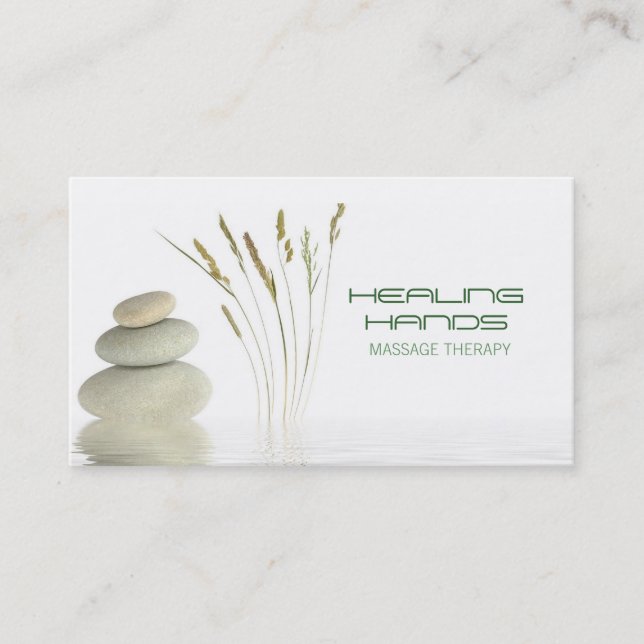 Massage Therapy Healing Arts Skin Care Business Card (Front)