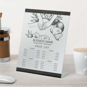 Massage Therapy Healing Hand Energy Spa Price List Pedestal Sign