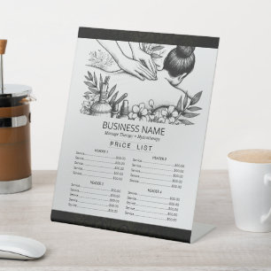 Massage Therapy Healing Hand Energy Spa Price List Pedestal Sign