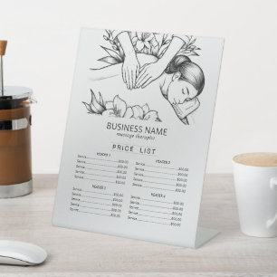 Massage Therapy Healing Hand Energy Spa Price List Pedestal Sign