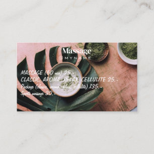 Massage Therapy Healing Hands Botanical Health Spa Business Card