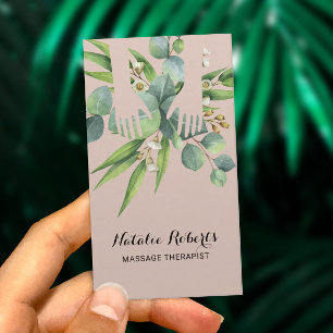 Massage Therapy Healing Hands Botanical Spa Business Card