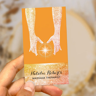 Massage Therapy Healing Hands Energy Spa Business Card