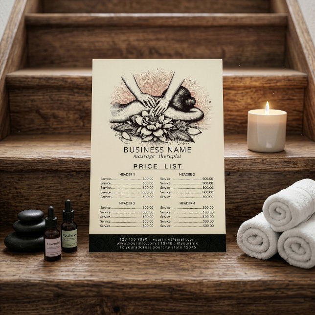 Massage Therapy Healing Hands Energy Spa Price Lis Flyer (Creator Uploaded)