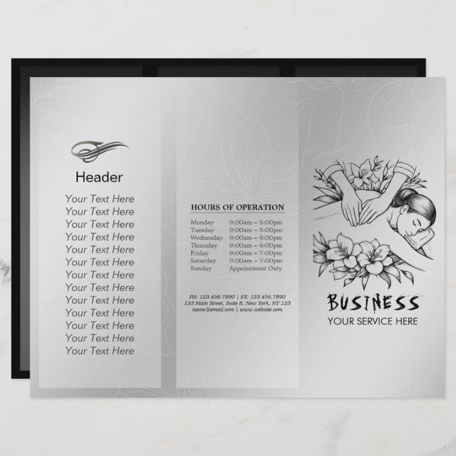 Massage Therapy Healing Hands Energy Spa Wellness (Front/Back)