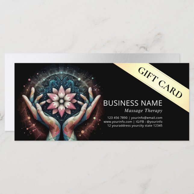 Massage Therapy Healing Hands Energy Spa Wellness (Front/Back)