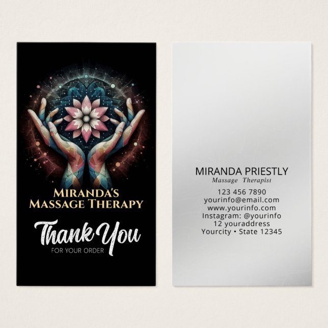 Massage Therapy Healing Hands Energy Spa Wellness (Front & Back)