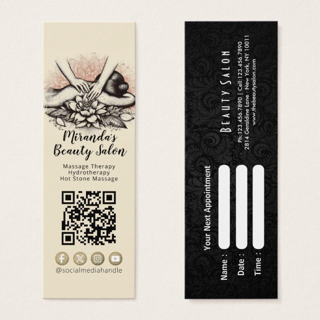 Massage Therapy Healing Hands Energy Spa Wellness (Front & Back)