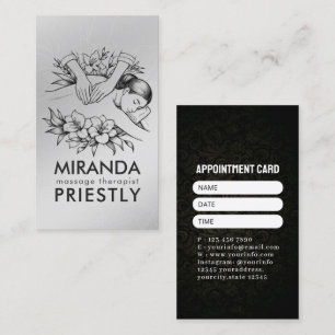 Massage Therapy Healing Hands Energy Spa Wellness Appointment Card