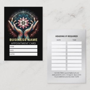 Massage Therapy Healing Hands Energy Spa Wellness Appointment Card