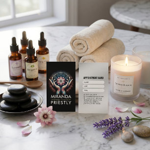 Massage Therapy Healing Hands Energy Spa Wellness Appointment Card