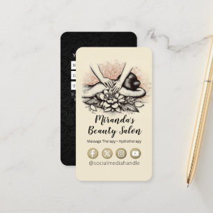 Massage Therapy Healing Hands Energy Spa Wellness Appointment Card