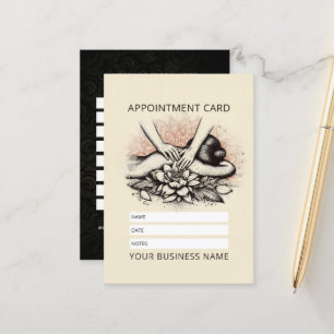Massage Therapy Healing Hands Energy Spa Wellness Appointment Card