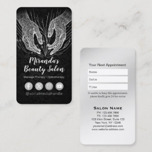 Massage Therapy Healing Hands Energy Spa Wellness Appointment Card