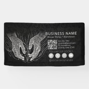 Massage Therapy Healing Hands Energy Spa Wellness Banner