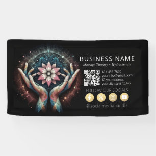 Massage Therapy Healing Hands Energy Spa Wellness Banner