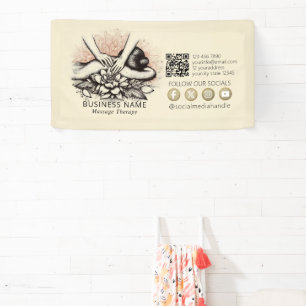 Massage Therapy Healing Hands Energy Spa Wellness Banner