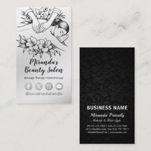 Massage Therapy Healing Hands Energy Spa Wellness Business Card