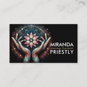 Massage Therapy Healing Hands Energy Spa Wellness Business Card