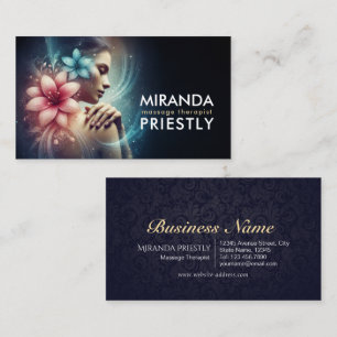 Massage Therapy Healing Hands Energy Spa Wellness Business Card