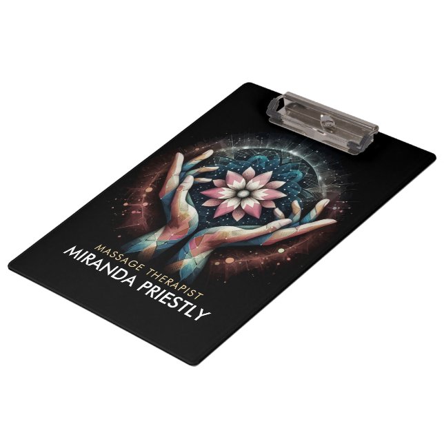 Massage Therapy Healing Hands Energy Spa Wellness Clipboard (Angled)