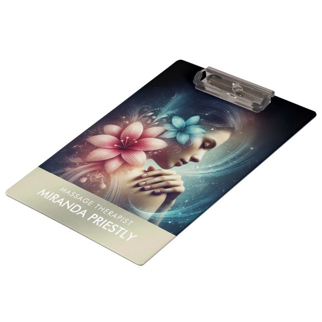 Massage Therapy Healing Hands Energy Spa Wellness Clipboard (Angled)