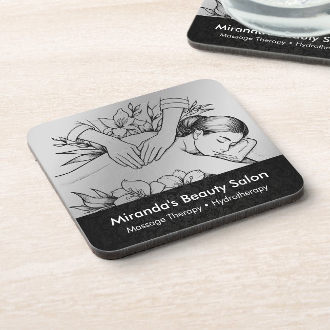 Massage Therapy Healing Hands Energy Spa Wellness Coaster (Left Side)