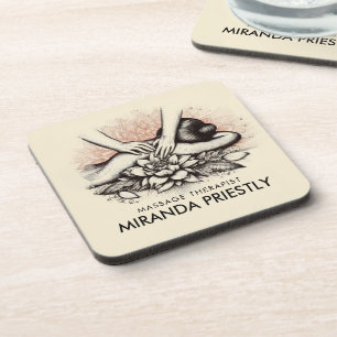 Massage Therapy Healing Hands Energy Spa Wellness Coaster