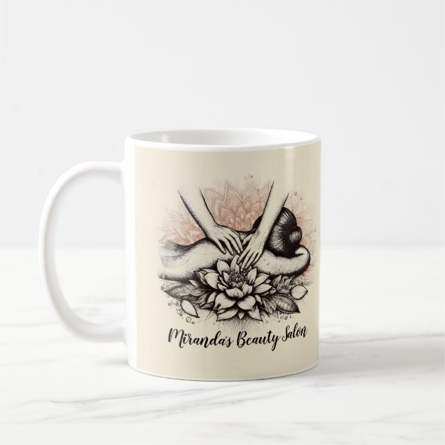 Massage Therapy Healing Hands Energy Spa Wellness Coffee Mug (Left)
