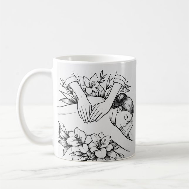 Massage Therapy Healing Hands Energy Spa Wellness Coffee Mug (Left)