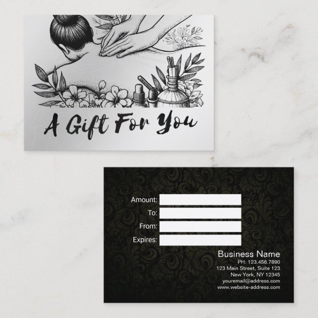 Massage Therapy Healing Hands Energy Spa Wellness Discount Card (Front/Back)