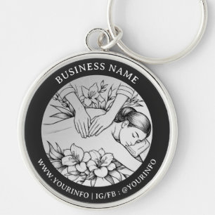 Massage Therapy Healing Hands Energy Spa Wellness Key Ring