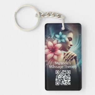 Massage Therapy Healing Hands Energy Spa Wellness Key Ring