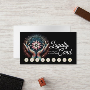 Massage Therapy Healing Hands Energy Spa Wellness Loyalty Card