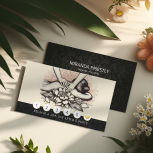 Massage Therapy Healing Hands Energy Spa Wellness Loyalty Card