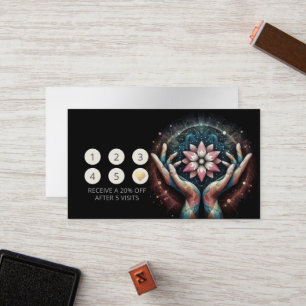 Massage Therapy Healing Hands Energy Spa Wellness Loyalty Card