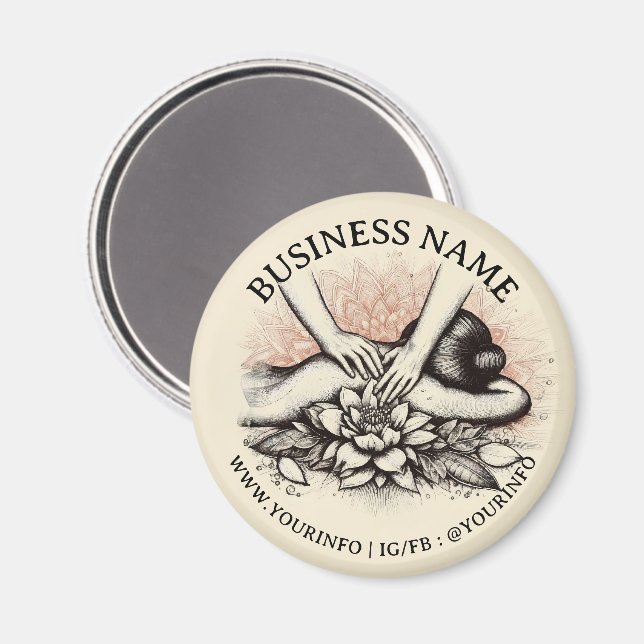 Massage Therapy Healing Hands Energy Spa Wellness Magnet (Front/Back)