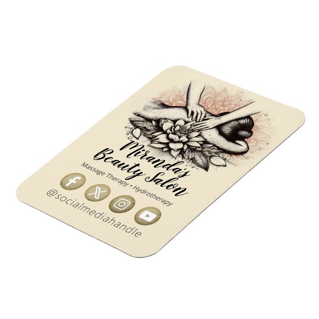 Massage Therapy Healing Hands Energy Spa Wellness Magnet (Left Side)