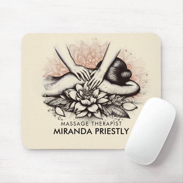 Massage Therapy Healing Hands Energy Spa Wellness Mouse Pad (With Mouse)