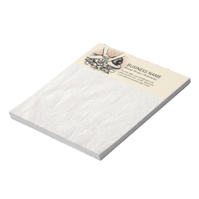 Massage Therapy Healing Hands Energy Spa Wellness Notepad (Rotated)