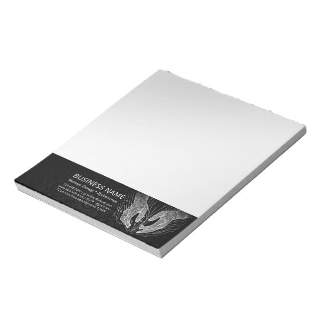 Massage Therapy Healing Hands Energy Spa Wellness Notepad (Rotated)